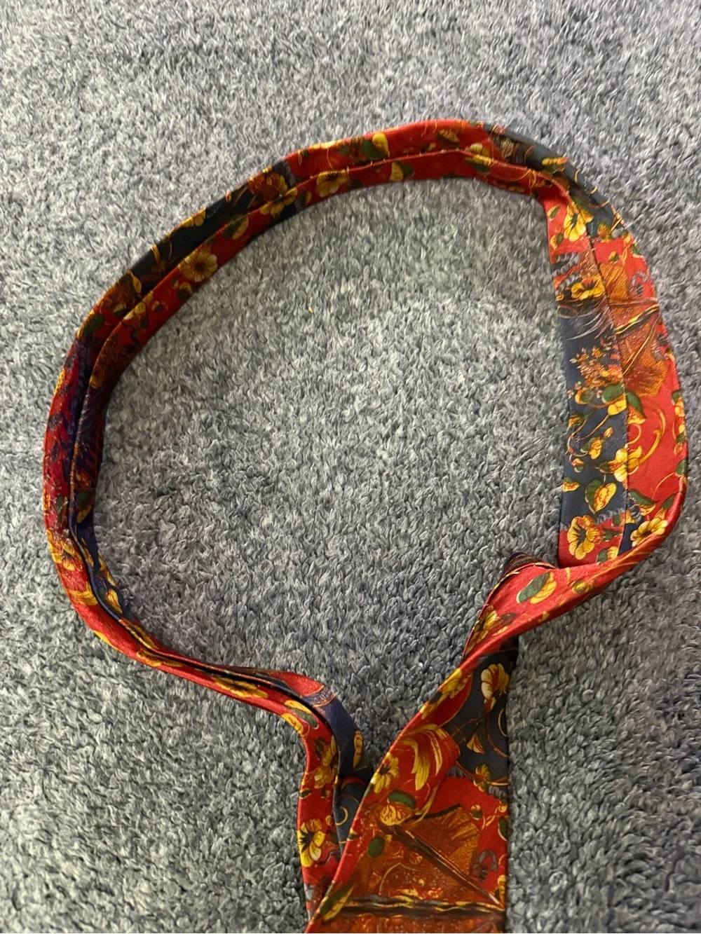 Tradition Red Floral Pattern Polyester Necktie
